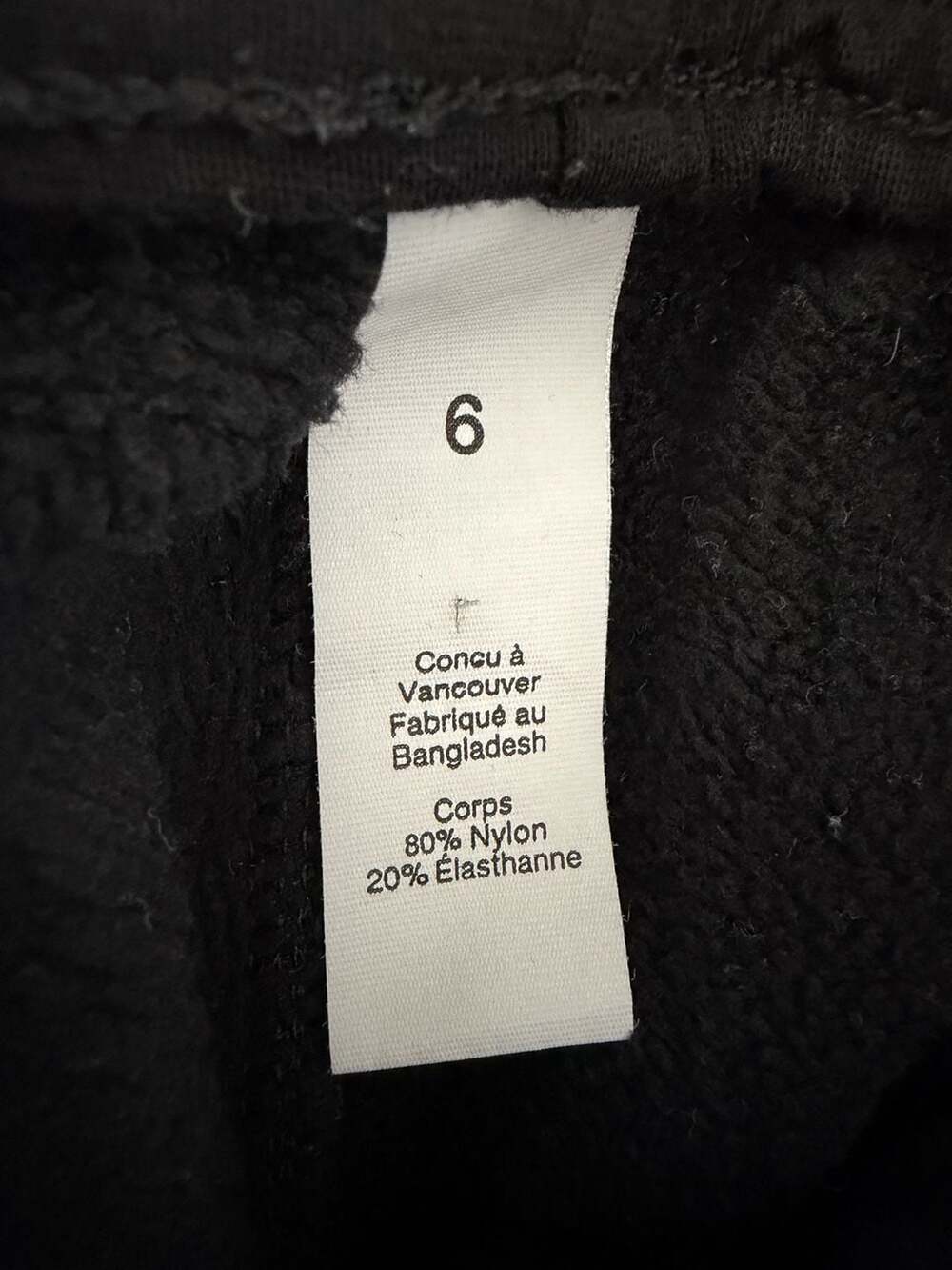 Fleece Lined Stretch Leggings Pants Lululemon Inspired Black Size 6 - Picture 3 of 4